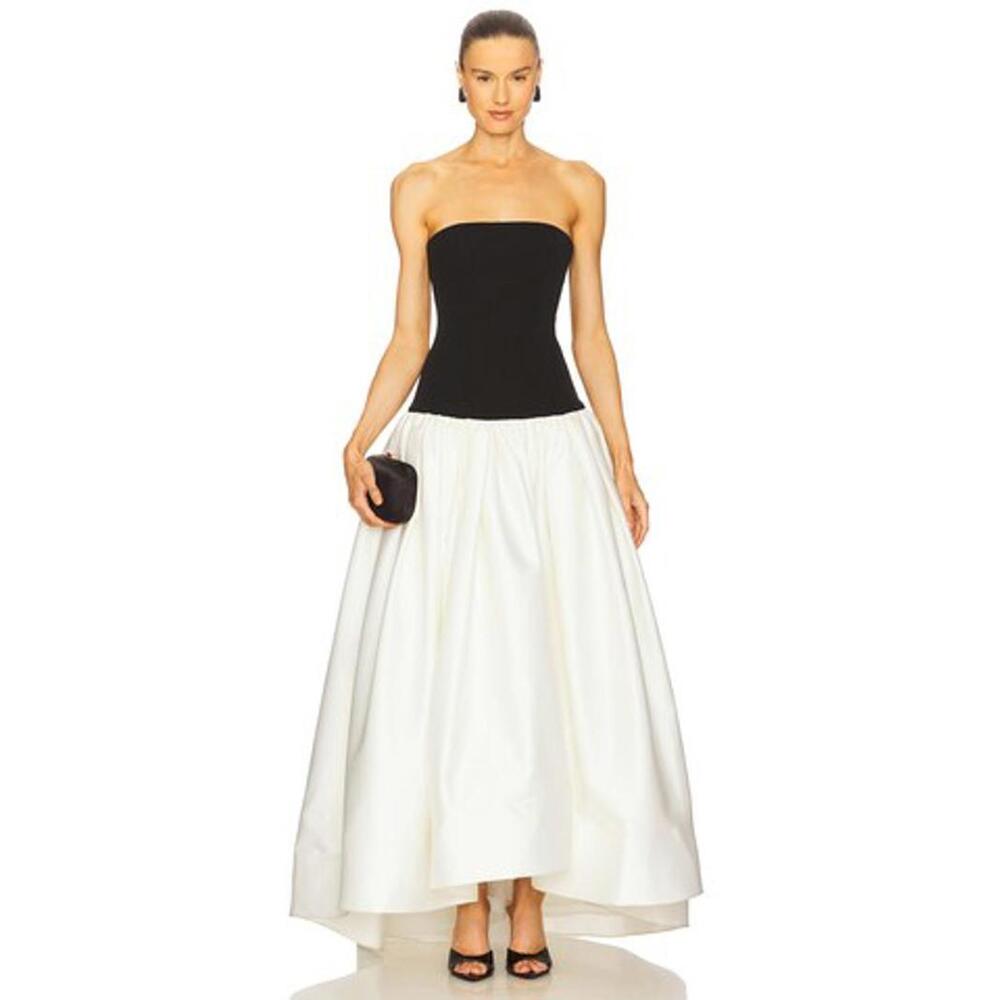 Bronx and Banco Arlo Strapless Dress in Black & White